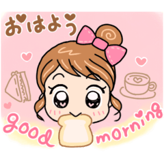 [LINEスタンプ] おだんごヘアーのリボンちゃん♡1