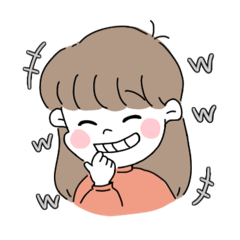 [LINEスタンプ] シンプルで茶髪な女の子