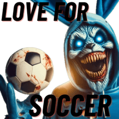 [LINEスタンプ] サッカーを愛するホラーうさぎ
