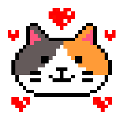 [LINEスタンプ] 【英語版】ドットな三毛猫