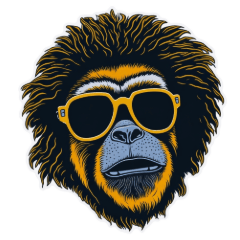 [LINEスタンプ] Glasses apes Big (英)