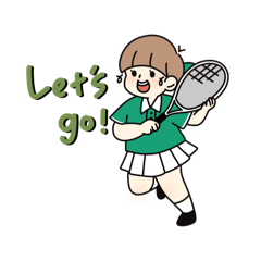 [LINEスタンプ] テニスガール＆ボーイ【フリースタンプ】
