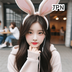 [LINEスタンプ] JPN 21歳のウサギの女の子の画像（メイン）