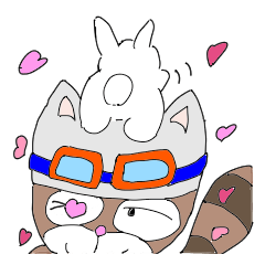 [LINEスタンプ] うさぎ と たぬき