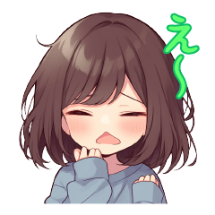 [LINEスタンプ] ミディアムヘアの女子