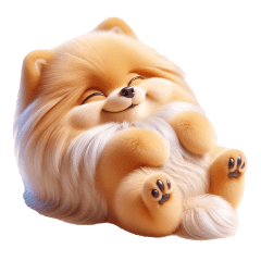 [LINEスタンプ] 3D Art Dog Friends Pomeranian simple