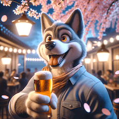 [LINEスタンプ] 春のビール好きに送るスタンプ／犬／英語