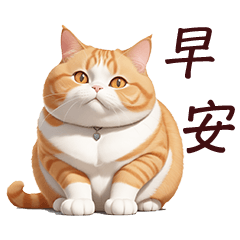 [LINEスタンプ] 太ったオレンジ色の猫 - 日常会話