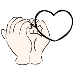 [LINEスタンプ] heart black stickers