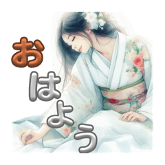 [LINEスタンプ] Japan Kimono lady