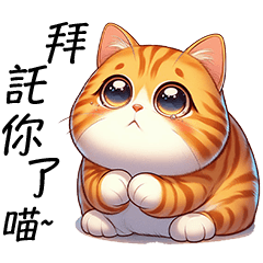 [LINEスタンプ] オレンジ色の小さな太った猫が毎日鳴く