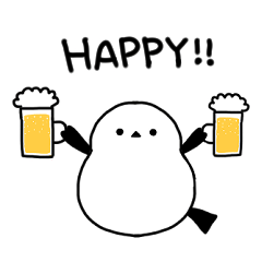 [LINEスタンプ] お酒が飲みたいシマエナガ