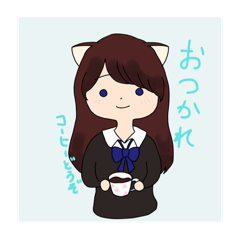 [LINEスタンプ] 猫耳女子スタンプ0