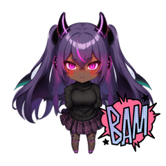 [LINEスタンプ] 悪魔風ちびキャラ