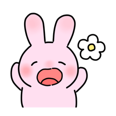 [LINEスタンプ] ぴんくいろうさぎ