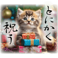 [LINEスタンプ] とにかく祝う猫のスタンプ