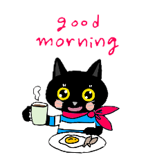 [LINEスタンプ] 黒猫くーの日常