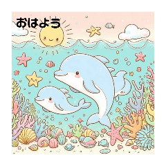 [LINEスタンプ] イルカと海