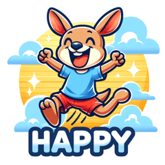 [LINEスタンプ] カンガルーの日常感情の画像（メイン）