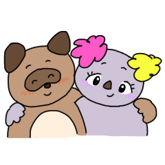 [LINEスタンプ] ラアコとキヌタ