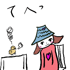 [LINEスタンプ] 女の子と鳥