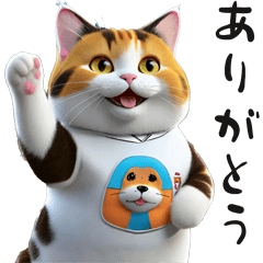 [LINEスタンプ] ふくよかなかわいい三毛猫たち