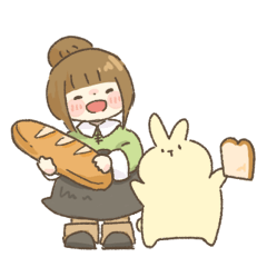 [LINEスタンプ] レプタちゃんとうさぎ