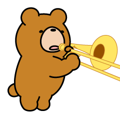 [LINEスタンプ] クマの日常。トロンボーン吹きます。 2