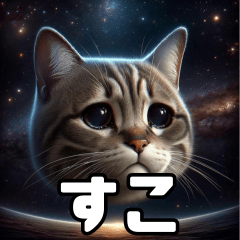 [LINEスタンプ] 宇宙を彷徨うネコ【宇宙猫】