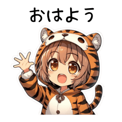 [LINEスタンプ] 【ずっと使える】虎の着ぐるみスタンプ