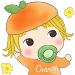 [LINEスタンプ] オレンジ(女の子) 25 みかんの赤ちゃん編の画像（メイン）