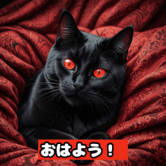 [LINEスタンプ] 黒猫の気分上場