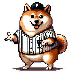 [LINEスタンプ] 野球をたのしむ太っちょ柴犬