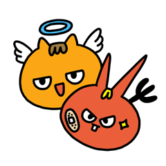 [LINEスタンプ] 天使猫と悪魔猫