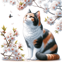 [LINEスタンプ] 三毛猫の春の画像（メイン）