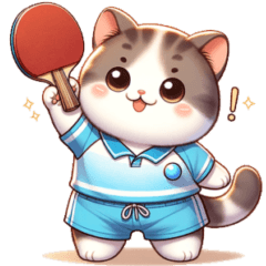 [LINEスタンプ] 卓球好きな猫